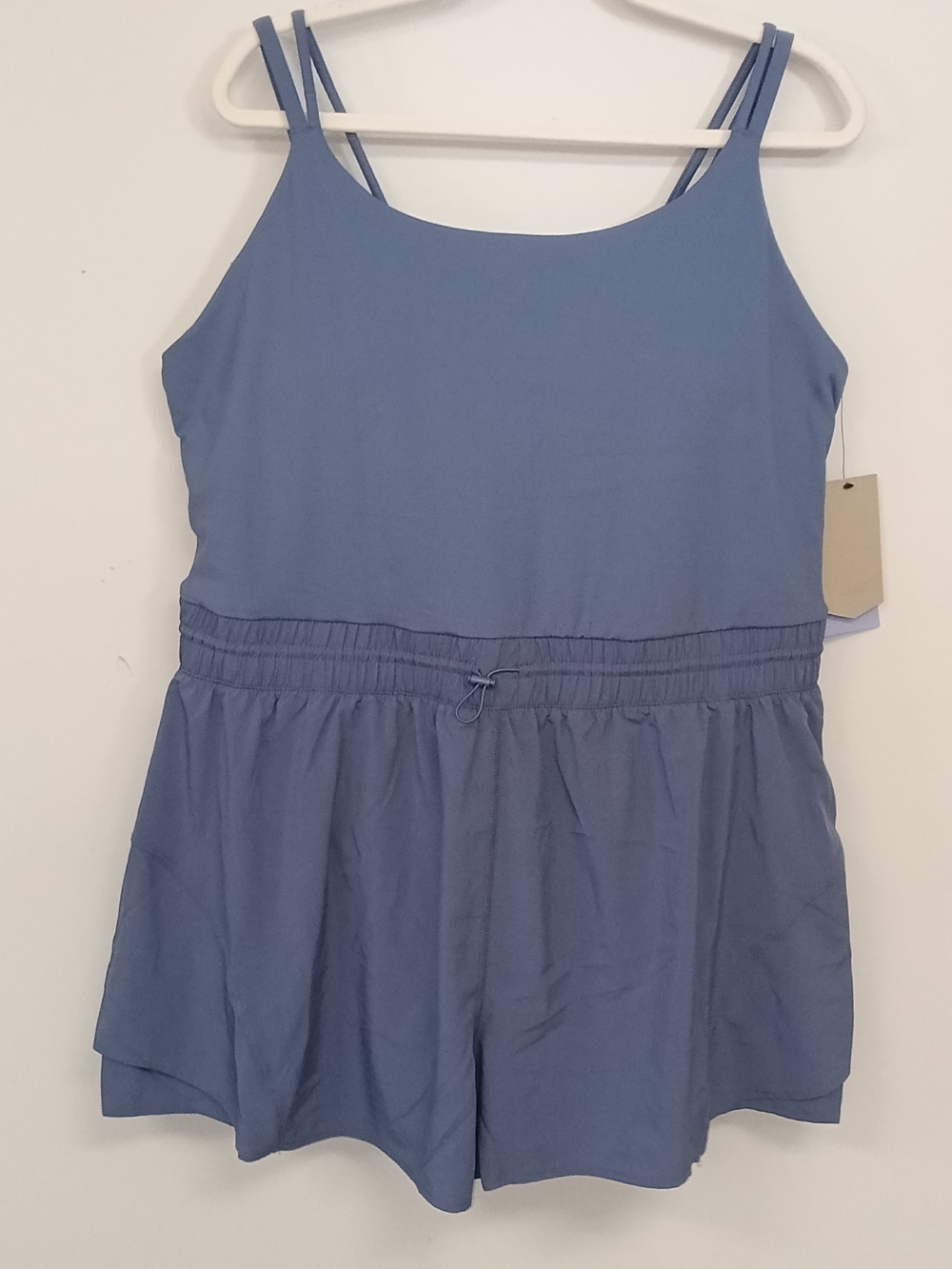 NWT Avia XXXL Gray  Double-Strap Activewear Workout Athletic Drawstring Romper